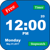 ikon LED Digital Clock with Seconds Stopwatch and Timer