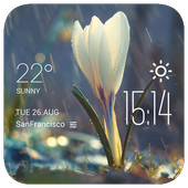 Raining Flower weather widget icon