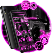 Chủ đề xe hơi màu tím neon icon
