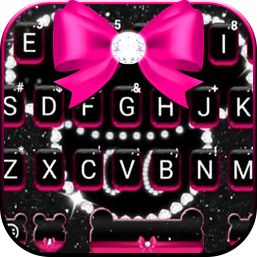 ikon Tema Keyboard Glitter Bow Minny