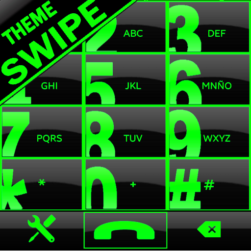 THEME SWIPE DIALER BIG BLACK GREEN icon