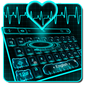 Blue Neon Heart أيقونة