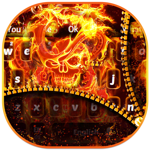 Burning Dragon Skull Zipper Keyboard icon