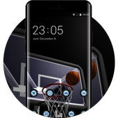 Sport theme wallpaper basketball ball basket icon