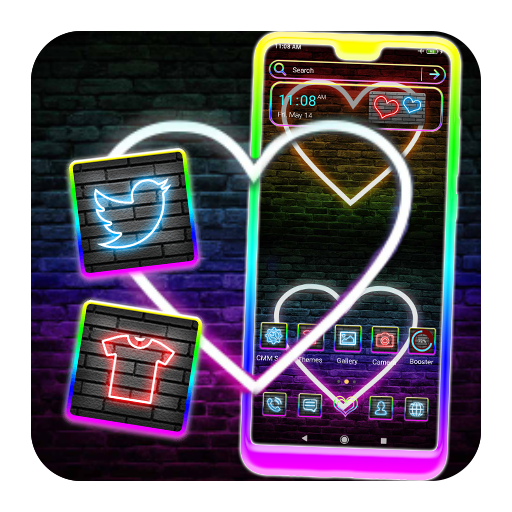 Neon Heart Launcher Theme icon