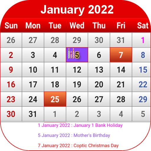 Egypt Calendar 2022