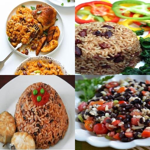 African Rice &amp; Beans Dishes. icon