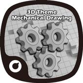 3D Mechanical Drawing Theme icon