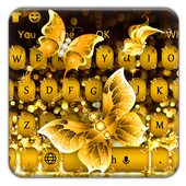 Dark gold black gold butterfly keyboard theme icon