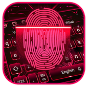 Black Red Fingerprint keyboard icon