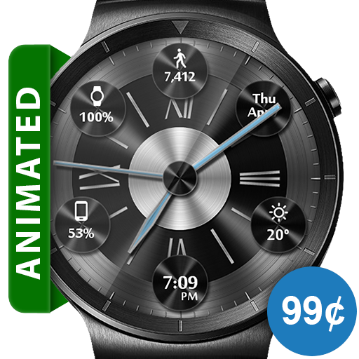 Brushed Metal HD Watch Face &amp; Clock Widget icon