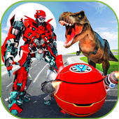 US Police Ball Robot Transform VS Wild Dino Attack icon
