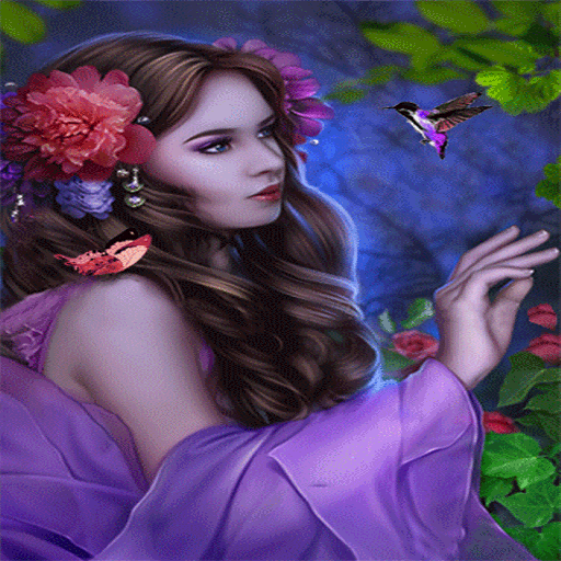 Purple Bird Beauty LWP icon
