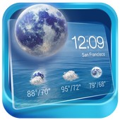 Transparent Weather &amp; Clock icon