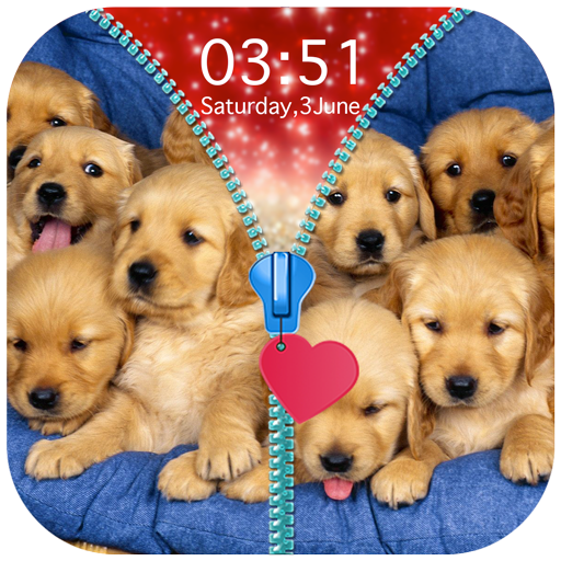 Puppy Zipper Lock Screen icon