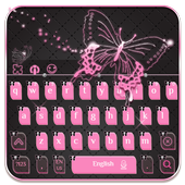 Pink Black Butterfly Keyboard icon