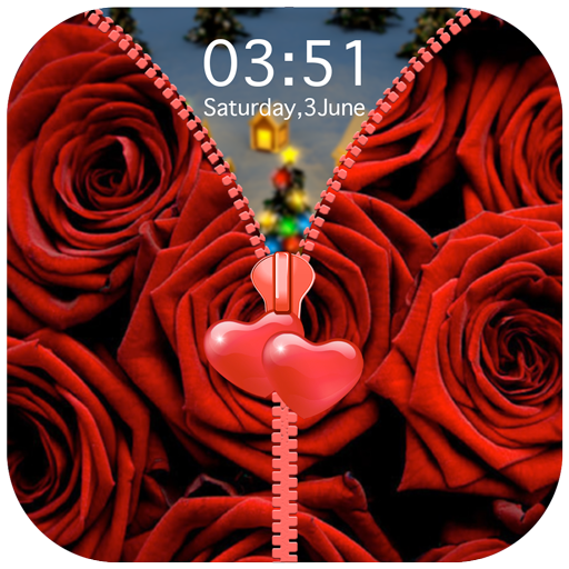 Red Rose Zipper Lock Screen icon