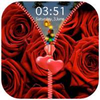 Red Rose Zipper Lock Screen on 9Apps