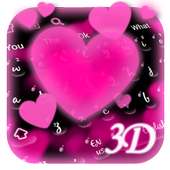 3D Pink Love Keyboard Theme