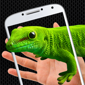 Lizard on phone funny prank icon