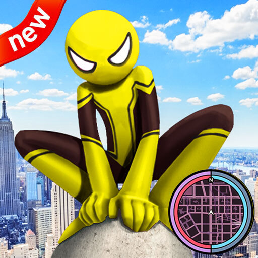 Spider Stickman Rope Hero: Gangster Crime Games 3D icon