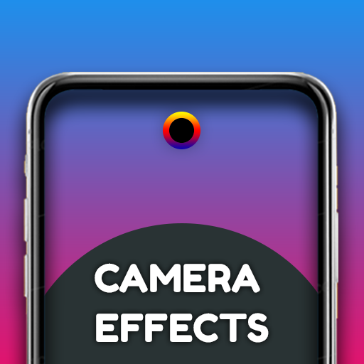 Hole punch camera effects and battery indicator icon