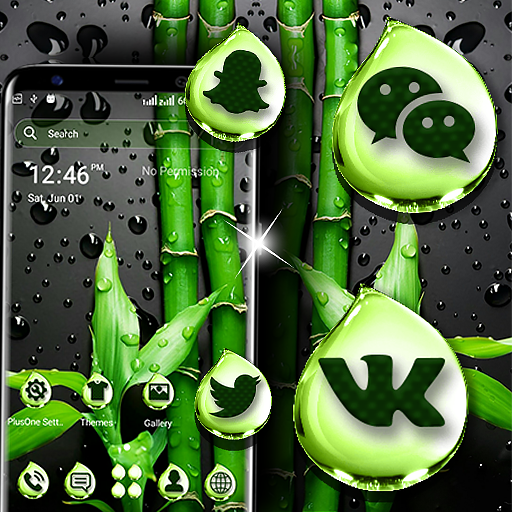 Bamboo Water Drop Launcher Theme أيقونة