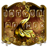 Golden Glitter Butterfly Theme Keyboard أيقونة