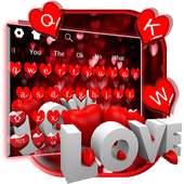 Red Glitter Love Keyboard