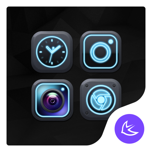 Blue Neon APUS Launcher theme icon