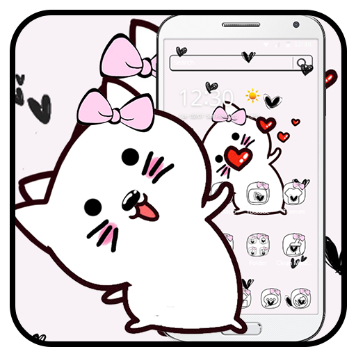 Pink Cute Heart Spot Butterfly Kitty Theme icon