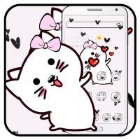 Pink Cute Heart Spot Butterfly Kitty Theme on 9Apps