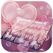 Pink Heart Bubble-toetsenbord on 9Apps