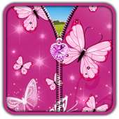 Pink Butterfly Zipper UnLock on 9Apps