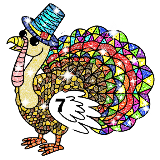 Adult Thanks Giving Glitter Color By Number Book icon