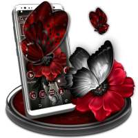 Dark Red Flower Launcher Theme on 9Apps