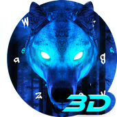 3D VR Live Ice Wolf Keyboard Theme icon