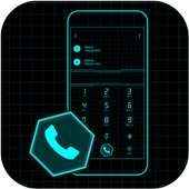 Black Blue Phone Dialer Contact Theme icon