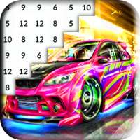 Color by Number Speed Cars Pixel Art