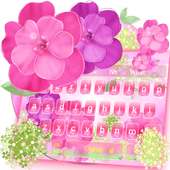 Pink Rose Flower Keyboard Theme