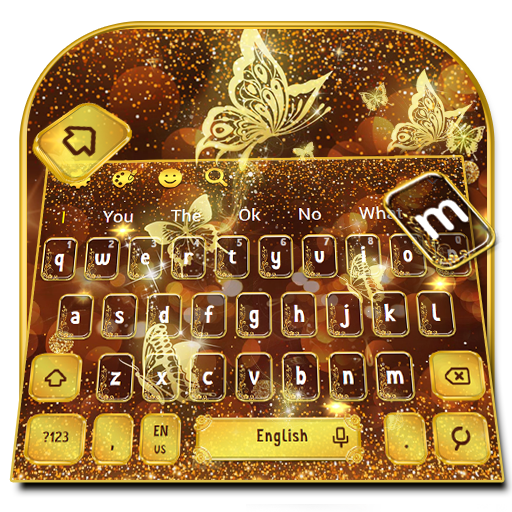 Elegant Golden Butterfly Keyboard icon