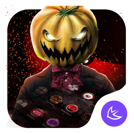 Red Scary Pumpkin Halloween theme🎃 icon