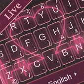 Neon Love Heart Keyboard Theme icon