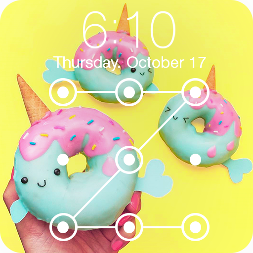 Magical Unicorn Donuts Sweet Bakery Lock Security иконка