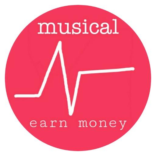 Musical earn money icon