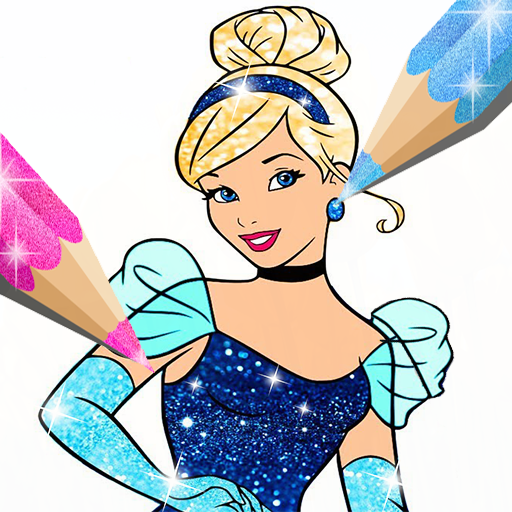 Surprise Princess : Glitter Coloring Pages icon