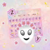 Cute Pink Alien Keyboard Theme icon