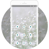 light green fresh little flowers lock theme icon