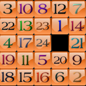number sliding puzzle icon