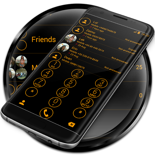 Dialer Circle BlackOrange Skin иконка